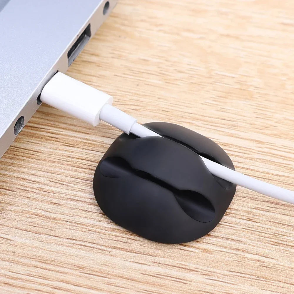 Self Adhesive Cable Clips Silicone USB Cable Organizer USB Charging Cable Winder Office Desktop Management Clips Cables Holder