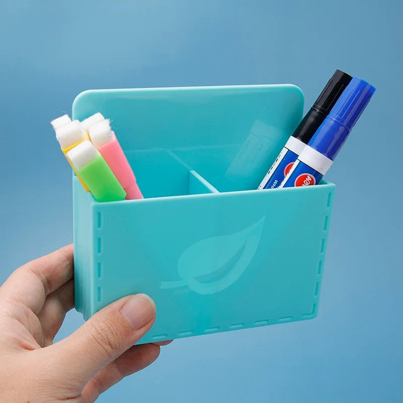 New Macaron Whiteboard Pen Storage Box Magnetic Hanging Suction Pen Holder Blackboard Wall Hanging Magnetic Graffiti Brush Box