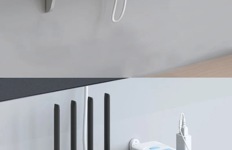 Wall Mount Floating Shelf WiFi Router Storage Removable Hidden Bracket TV Set Top Box Hanging Holder No Drill Hooks Organizer