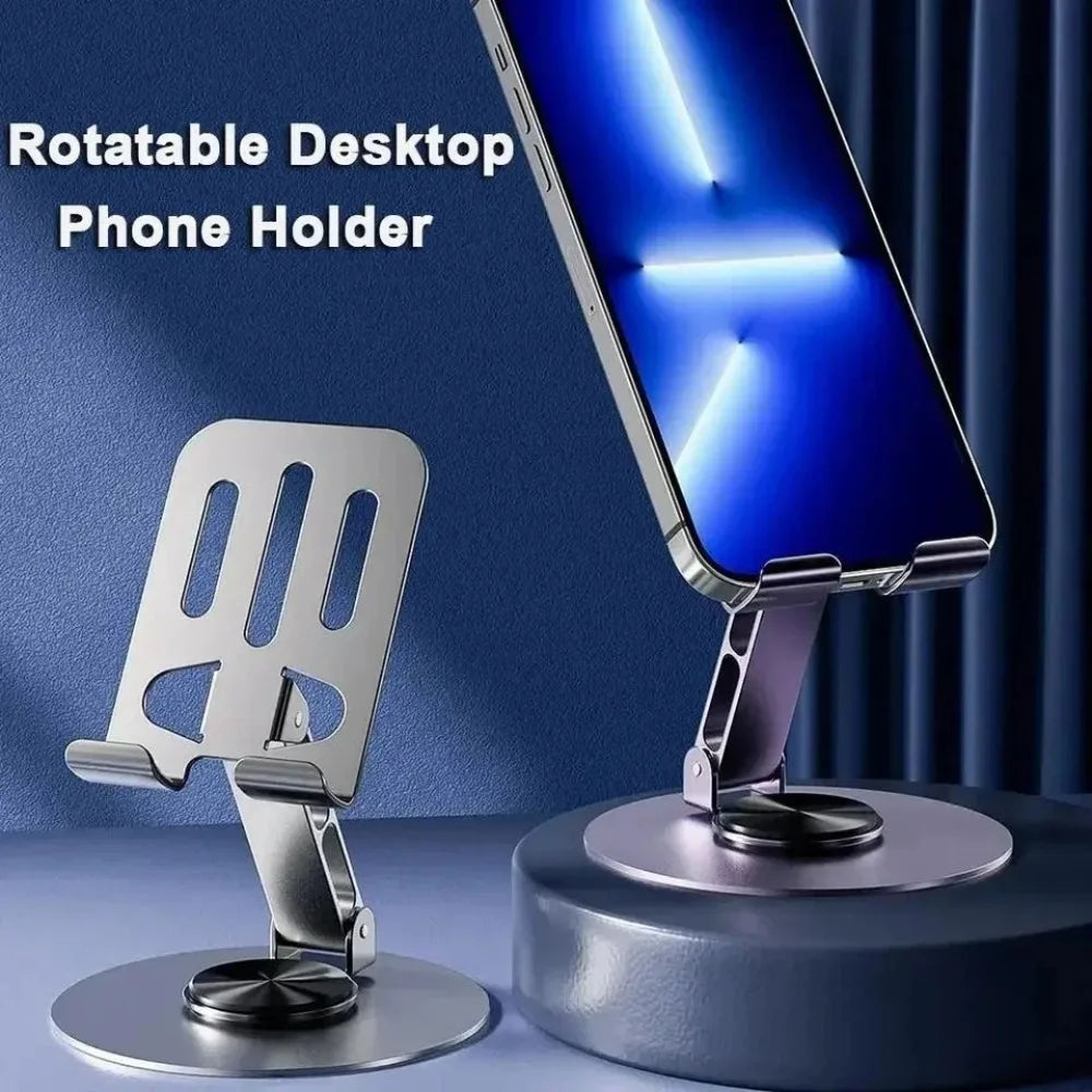 720 Rotating Aluminum Portable Tablet Stand for iPad Adjustable Flexible Folding Lazy Desktop Live Cell Phone Holder Mount