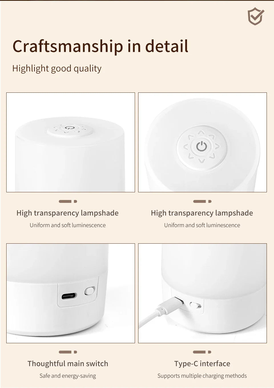 LED Touch Glow Night Light Remote Control Timing Dimming Baby Room Bedroom Lighting Table Lamp Decoration Bedside Sleeping Lamp