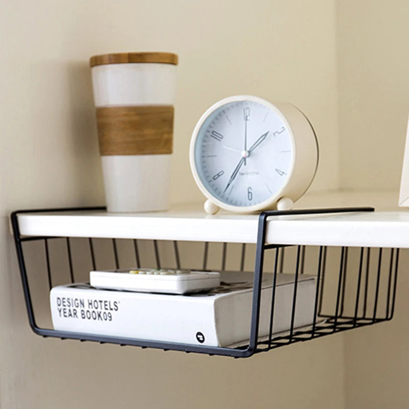 Multi Functional Perforated Kitchen Bathroom Storage Hanging Basket Storage Rack Iron Bottom Hanging Basket Hanging Wire Basket