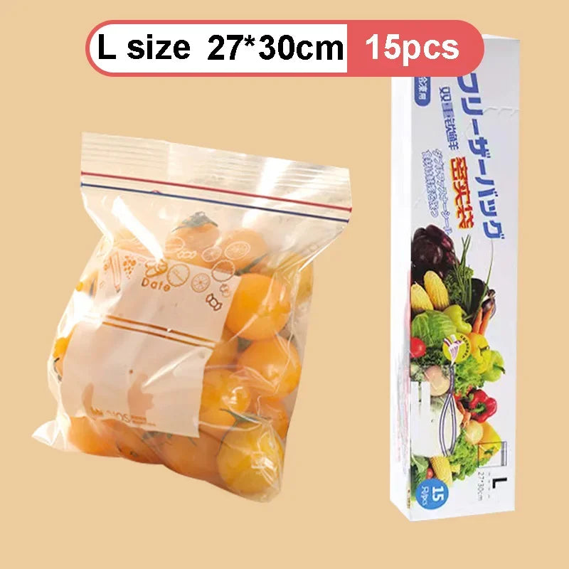 Reusable Zip Lock Bag Food Grade Transparent Storage Bag Refrigerator Fresh-keeping Bag Food Sealed Fruit Food Freezing Special