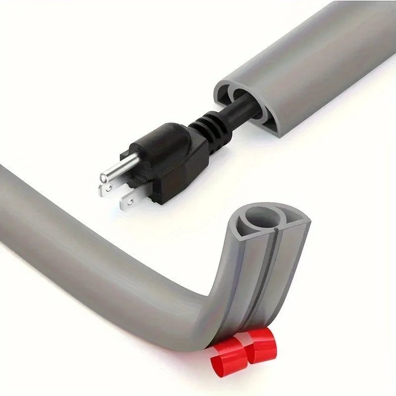 1Pc 1/3Meter Cord Management Channel,Invisible Decorative Wire Cover, Anti-Step Protector, Adhesive Soft Cable Raceway with Cap