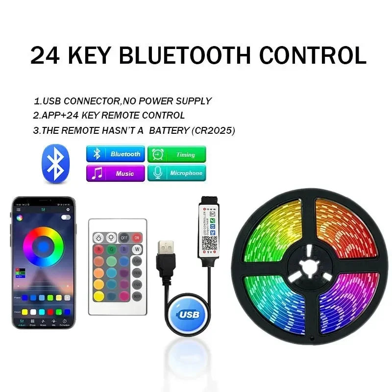 LED Strip Lights 5M 10M 20M 30M Dimmable 5050 RGB LED Lights Strips APP Control,Music Sync Color Changing TV LED Backlight