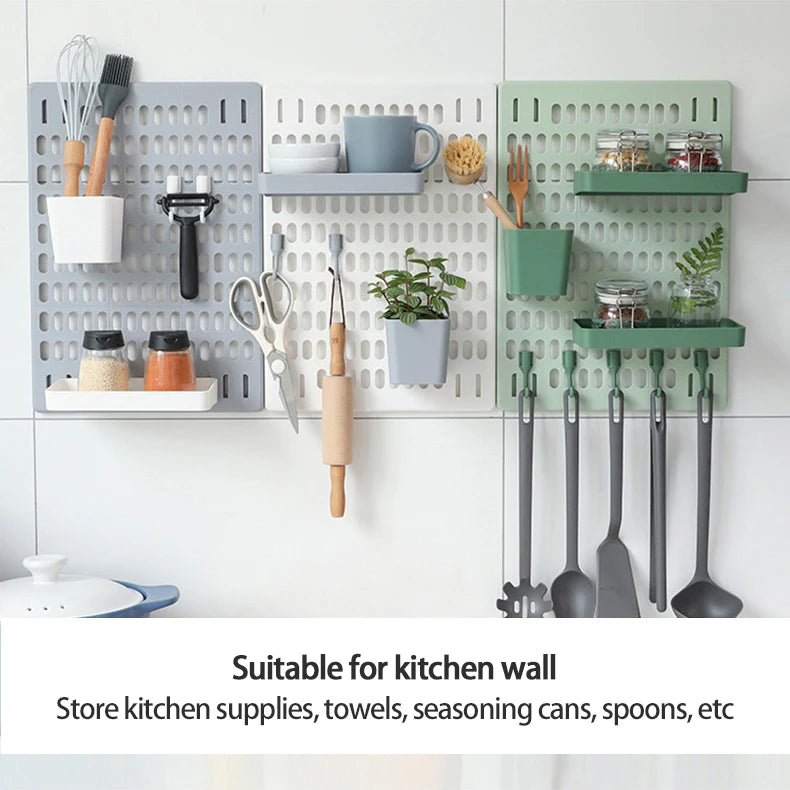 Hole Board Wall Shelf Hooks Self-adhesive Storage Rack Desk Organizer Room Organization Various Home Storage Accessories