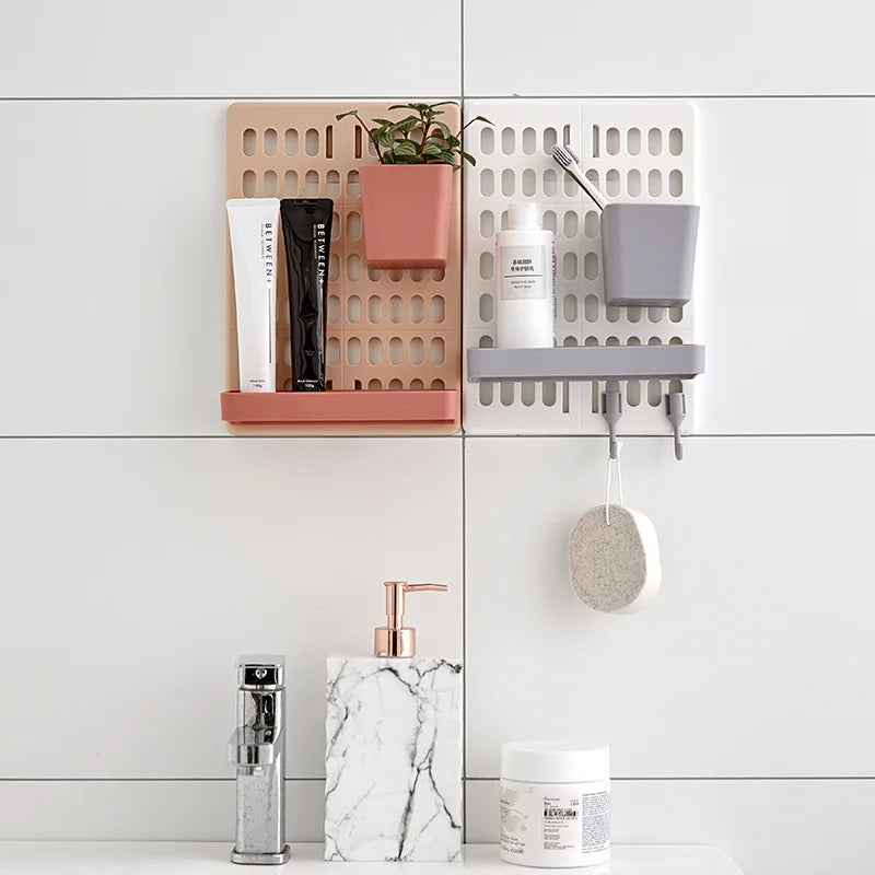 Hole Board Wall Shelf Hooks Self-adhesive Storage Rack Desk Organizer Room Organization Various Home Storage Accessories