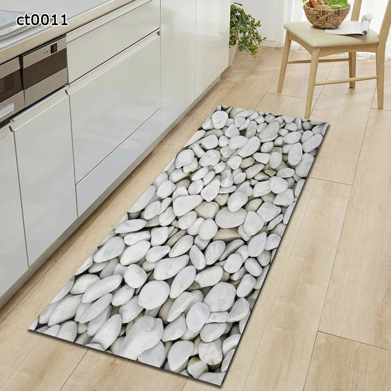7mm Soft 3D Long Kitchen Anti-slip Mat Bath Carpet Floor Mat Home Entrance Doormat Absorbent Living Room Floor Mats Kitchen Rug