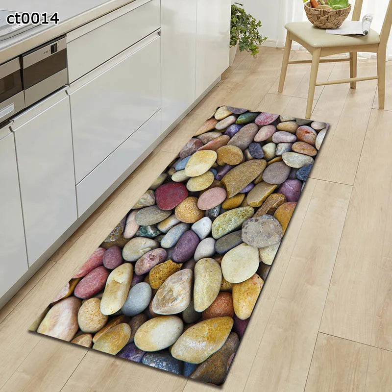 7mm Soft 3D Long Kitchen Anti-slip Mat Bath Carpet Floor Mat Home Entrance Doormat Absorbent Living Room Floor Mats Kitchen Rug
