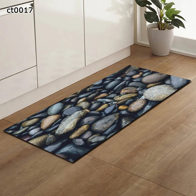 7mm Soft 3D Long Kitchen Anti-slip Mat Bath Carpet Floor Mat Home Entrance Doormat Absorbent Living Room Floor Mats Kitchen Rug