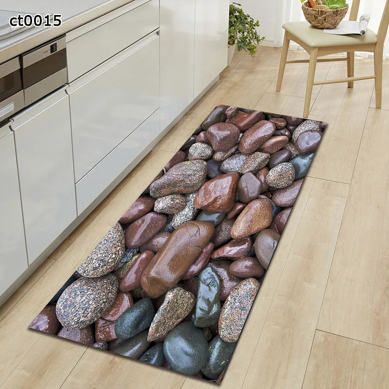 7mm Soft 3D Long Kitchen Anti-slip Mat Bath Carpet Floor Mat Home Entrance Doormat Absorbent Living Room Floor Mats Kitchen Rug