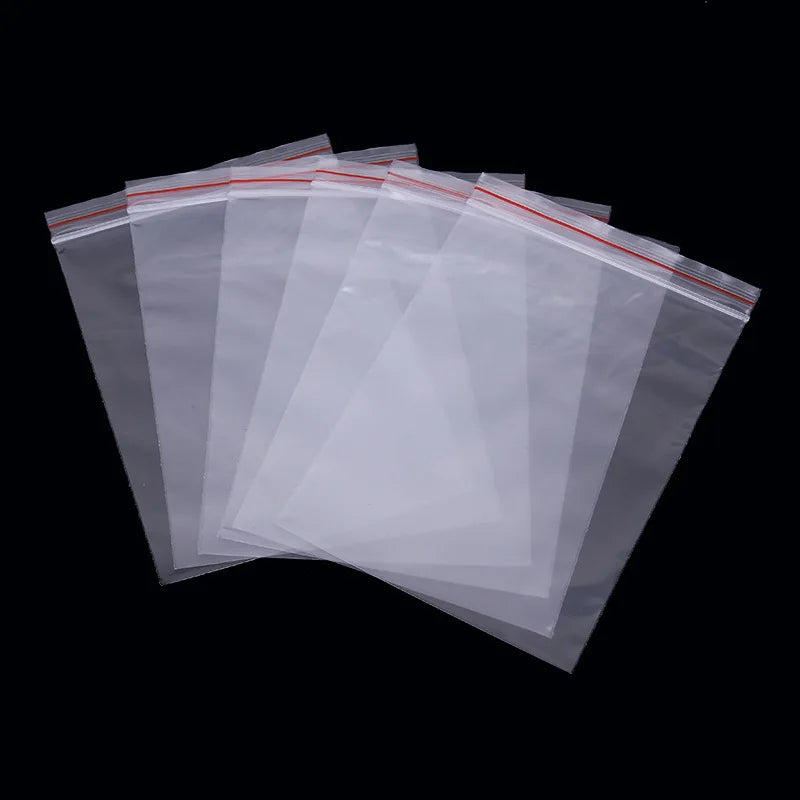 100pcs/lot Zip Lock Plastic Bags Clear Resealable Food storage bags Transparent Opp Plastic Bags Self Adhesive Jewellery Making