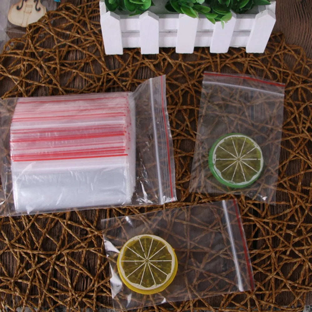100pcs/lot Zip Lock Plastic Bags Clear Resealable Food storage bags Transparent Opp Plastic Bags Self Adhesive Jewellery Making
