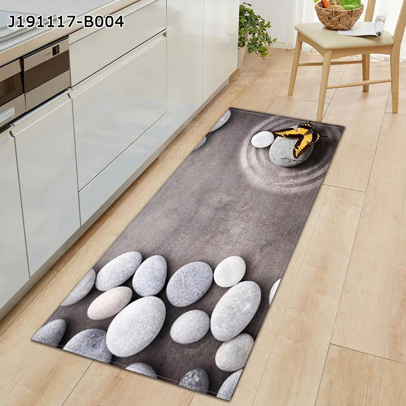 7mm Soft 3D Long Kitchen Anti-slip Mat Bath Carpet Floor Mat Home Entrance Doormat Absorbent Living Room Floor Mats Kitchen Rug