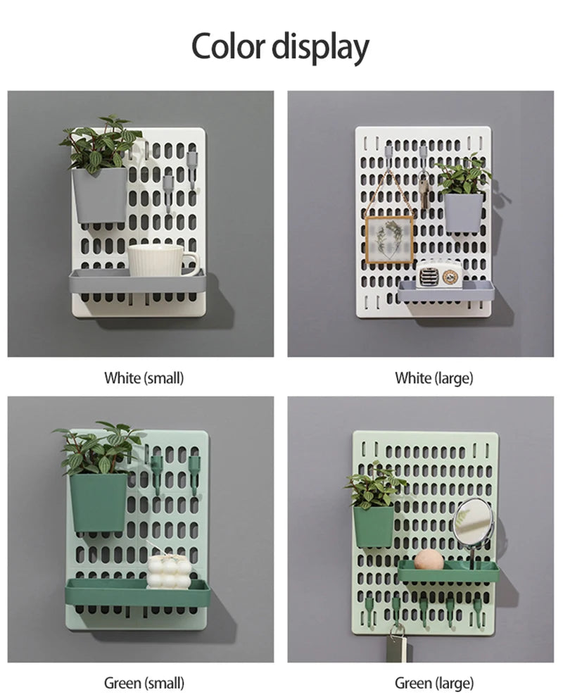 Hole Board Wall Shelf Hooks Self-adhesive Storage Rack Desk Organizer Room Organization Various Home Storage Accessories