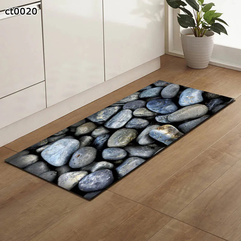 7mm Soft 3D Long Kitchen Anti-slip Mat Bath Carpet Floor Mat Home Entrance Doormat Absorbent Living Room Floor Mats Kitchen Rug