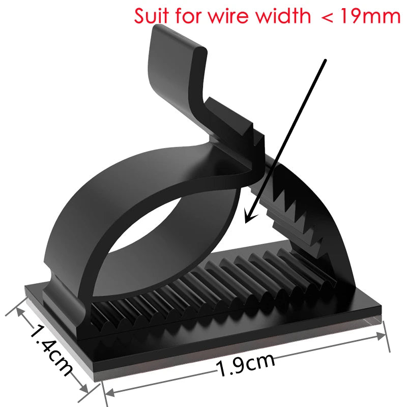 60/30/10PCS Self Adhesive Cable Management Organizer Clips Adjustable Desk Tidy Wire Cord Fixer Fastener Clips For Home Office