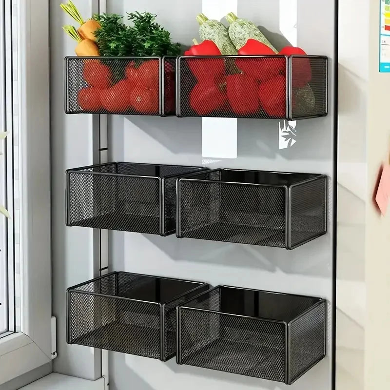 Magnetic Basket Organizer Holder for Fridge Magnetic Storage Bin Box Containers for Refrigerator Whiteboard Classroom