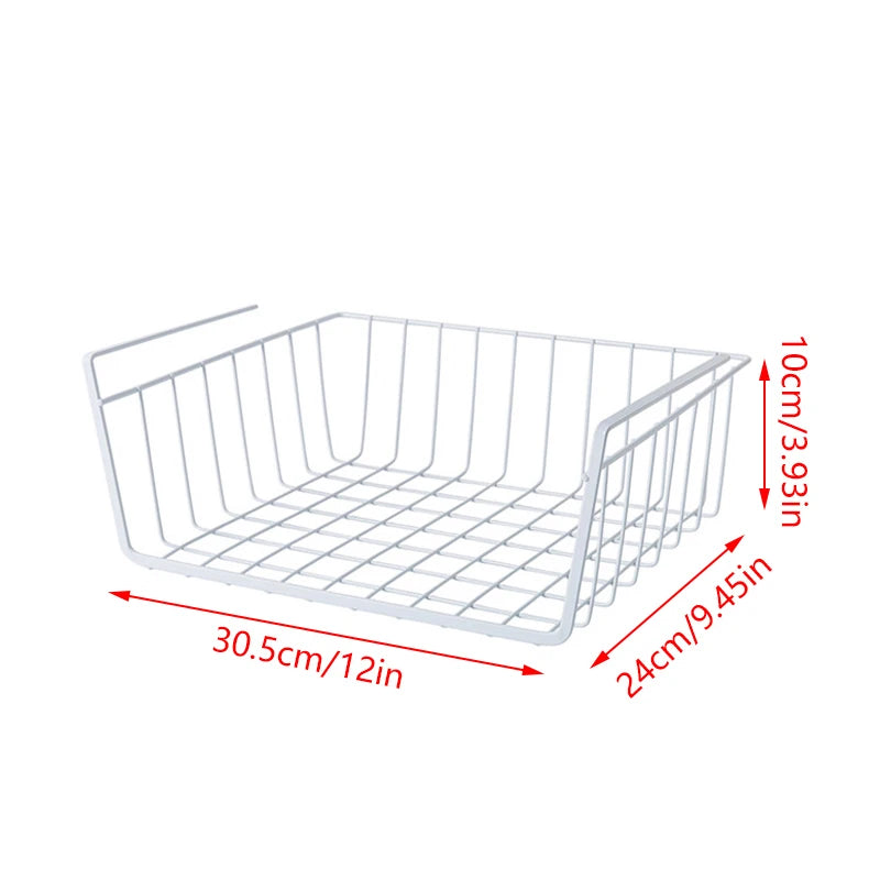 Multi Functional Perforated Kitchen Bathroom Storage Hanging Basket Storage Rack Iron Bottom Hanging Basket Hanging Wire Basket