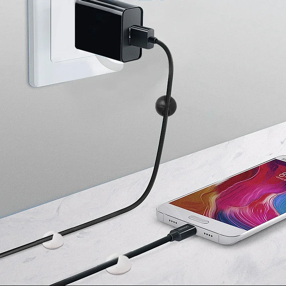 Self Adhesive Cable Clips Silicone USB Cable Organizer USB Charging Cable Winder Office Desktop Management Clips Cables Holder