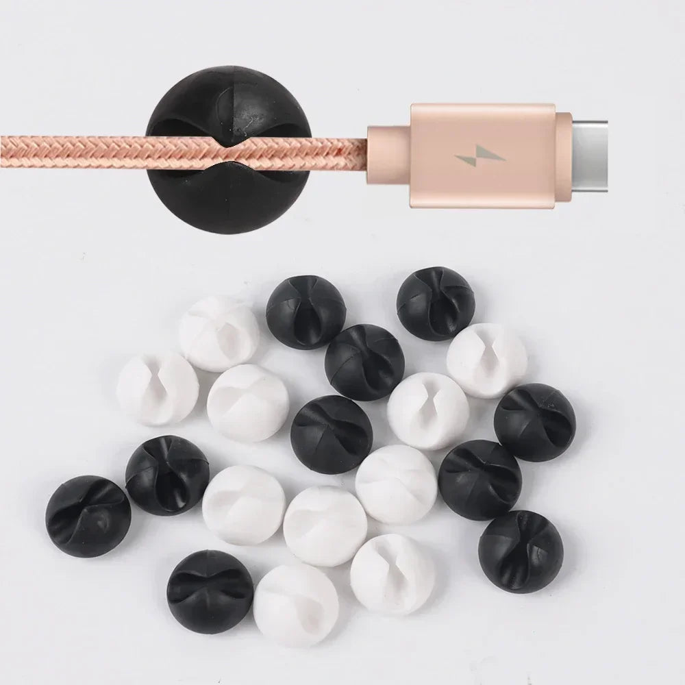 Self Adhesive Cable Clips Silicone USB Cable Organizer USB Charging Cable Winder Office Desktop Management Clips Cables Holder