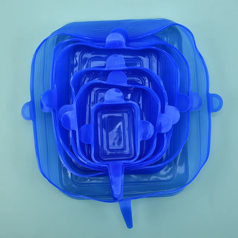 6/12/24PCS Food Silicone Cover Fresh-keeping Stretch Lid Reusable Airtight Cap Wrap Kitchen Accessories Refrigerator Storage