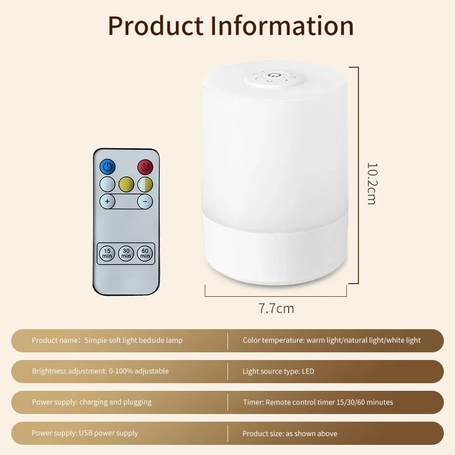 LED Touch Glow Night Light Remote Control Timing Dimming Baby Room Bedroom Lighting Table Lamp Decoration Bedside Sleeping Lamp