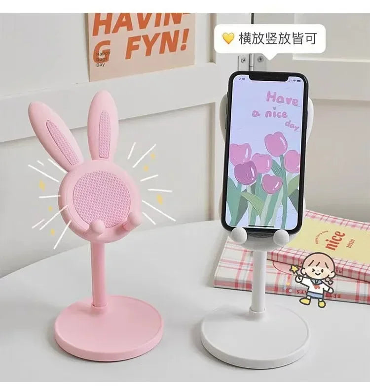 Mobile desktop stand mini cute cartoon bunny tablet universal stand adjustable telescopic lifting lazy stand