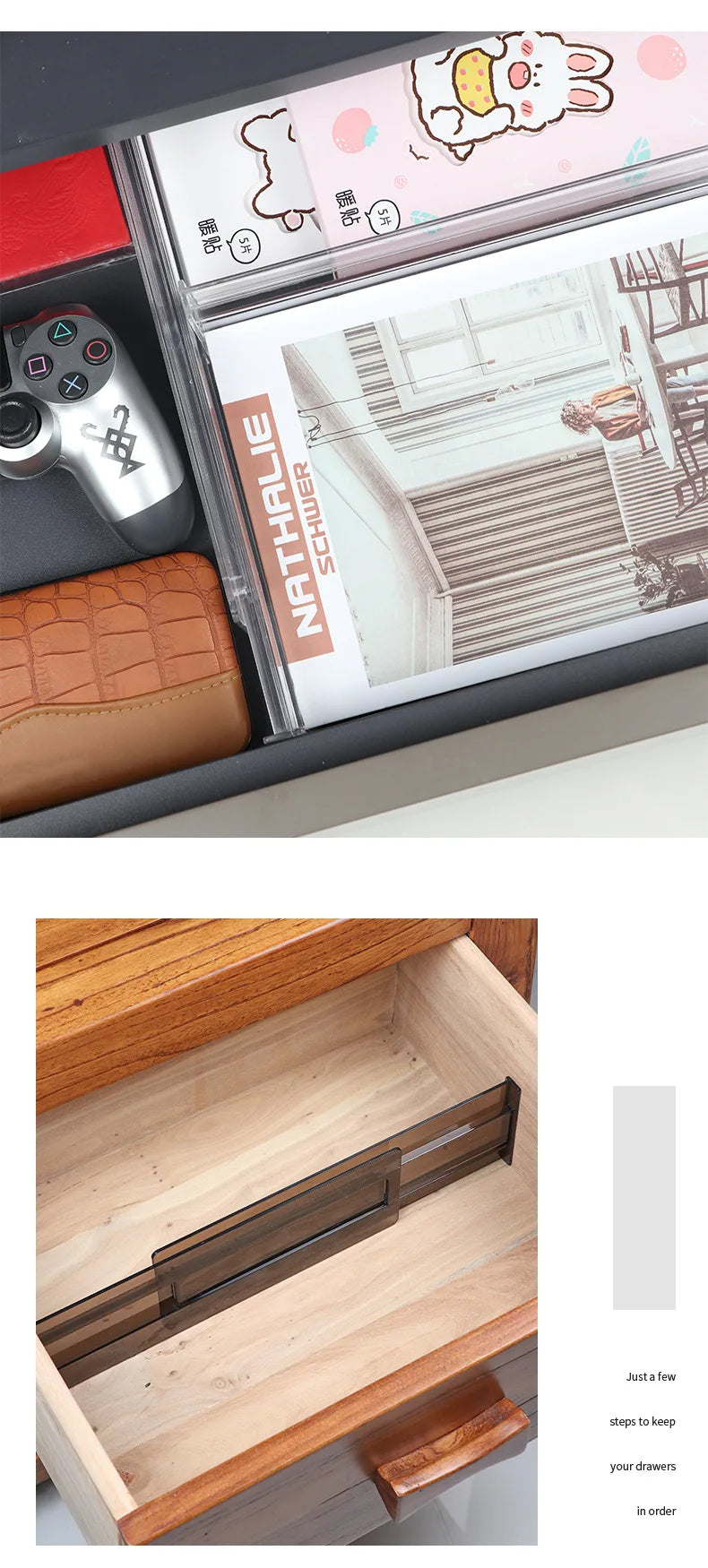 Expandable Drawer Divider Adjustable Plastic Storage Grid Organizer Underwear Socks Jewelry Tray Stationery DIY Modular Divider