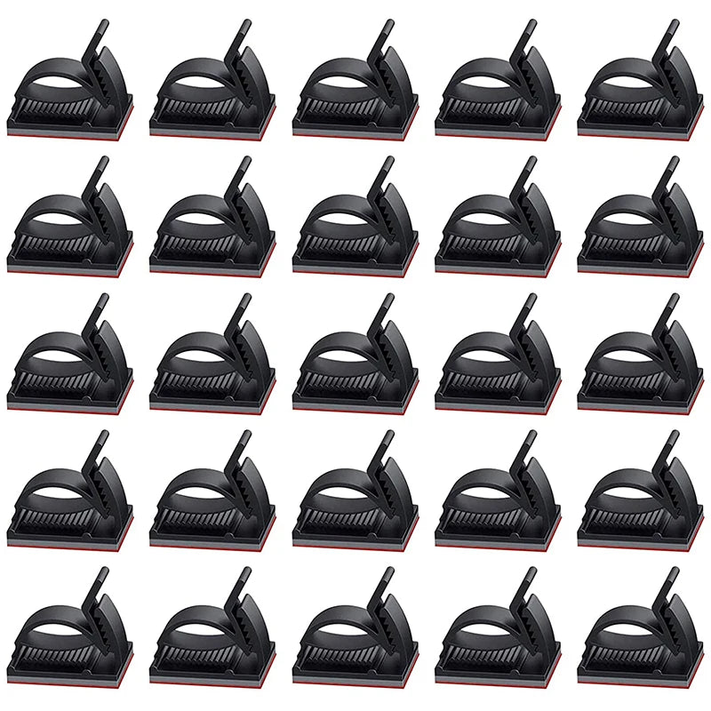60/30/10PCS Self Adhesive Cable Management Organizer Clips Adjustable Desk Tidy Wire Cord Fixer Fastener Clips For Home Office