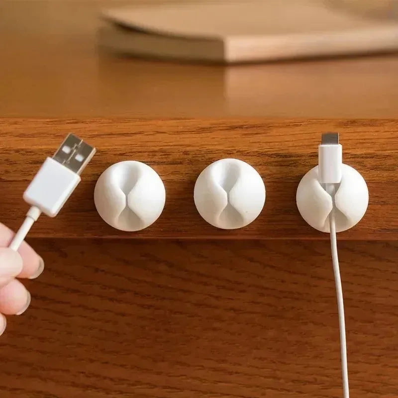 Self Adhesive Cable Clips Silicone USB Cable Organizer USB Charging Cable Winder Office Desktop Management Clips Cables Holder