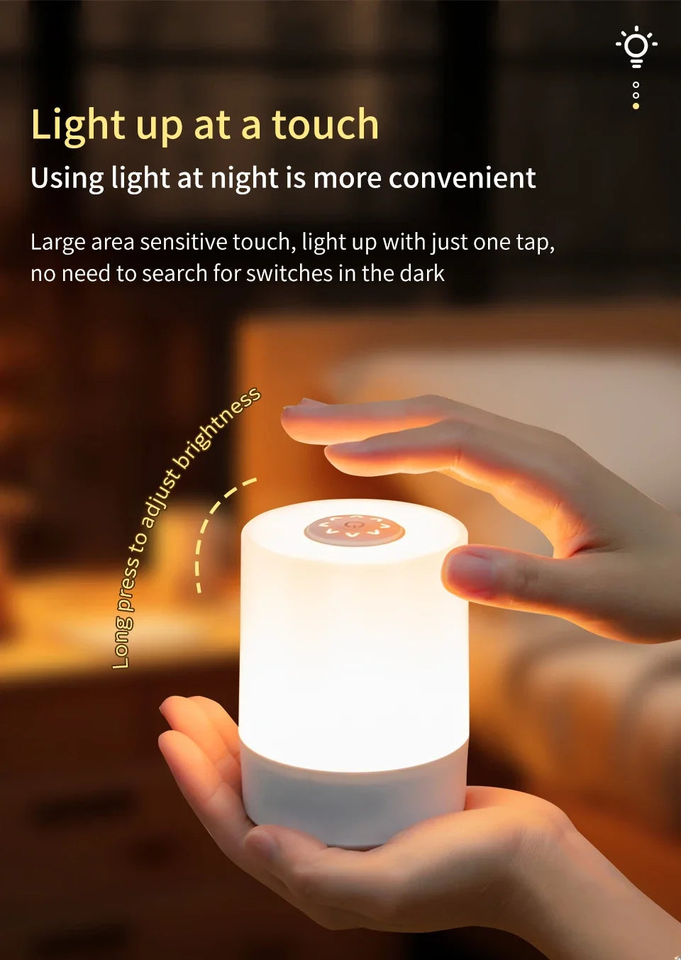 LED Touch Glow Night Light Remote Control Timing Dimming Baby Room Bedroom Lighting Table Lamp Decoration Bedside Sleeping Lamp
