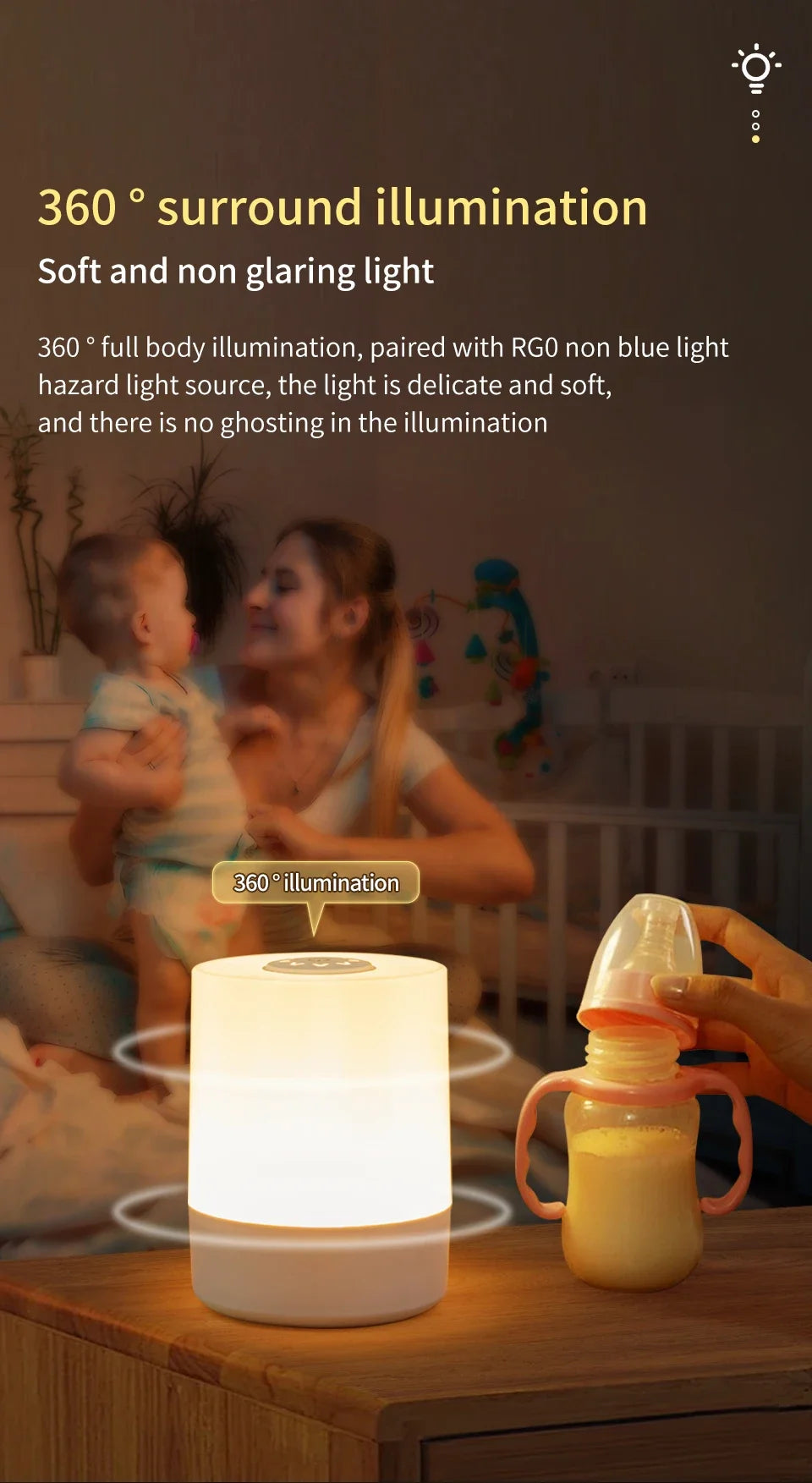 LED Touch Glow Night Light Remote Control Timing Dimming Baby Room Bedroom Lighting Table Lamp Decoration Bedside Sleeping Lamp