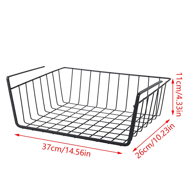 Multi Functional Perforated Kitchen Bathroom Storage Hanging Basket Storage Rack Iron Bottom Hanging Basket Hanging Wire Basket