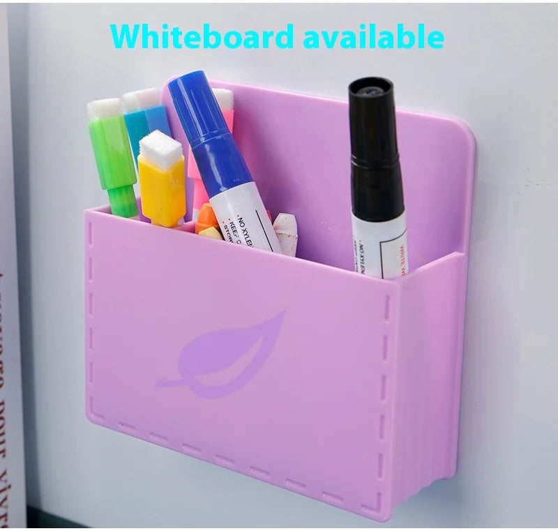 New Macaron Whiteboard Pen Storage Box Magnetic Hanging Suction Pen Holder Blackboard Wall Hanging Magnetic Graffiti Brush Box
