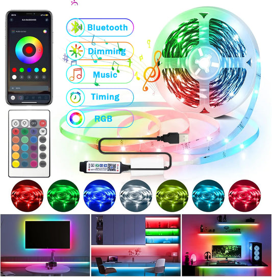 LED Strip Lights 5M 10M 20M 30M Dimmable 5050 RGB LED Lights Strips APP Control,Music Sync Color Changing TV LED Backlight