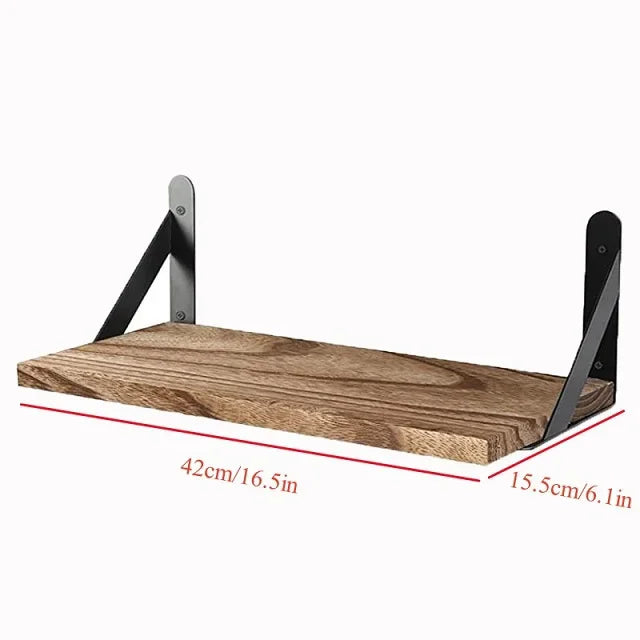1PC Wooden Shelf Wall Mounted Floating Shelves Home Decorative Storage Rack Display Organizer For Living Room Kitchen Bathroom