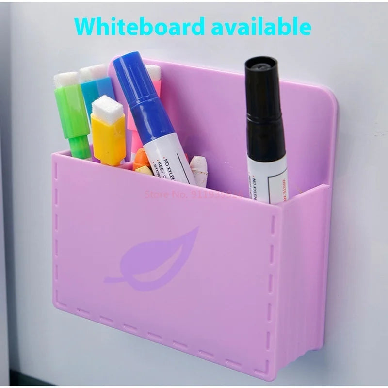 New Macaron Whiteboard Pen Storage Box Magnetic Hanging Suction Pen Holder Blackboard Wall Hanging Magnetic Graffiti Brush Box