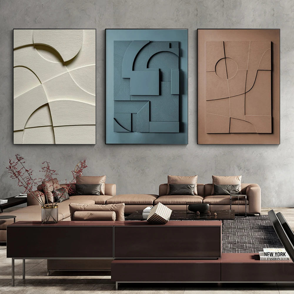 3D Visual Effect Abstract Texture Poster Prints For Living Room Home Decor Modern Minimalism Geometry Canvas Painting Wall Art