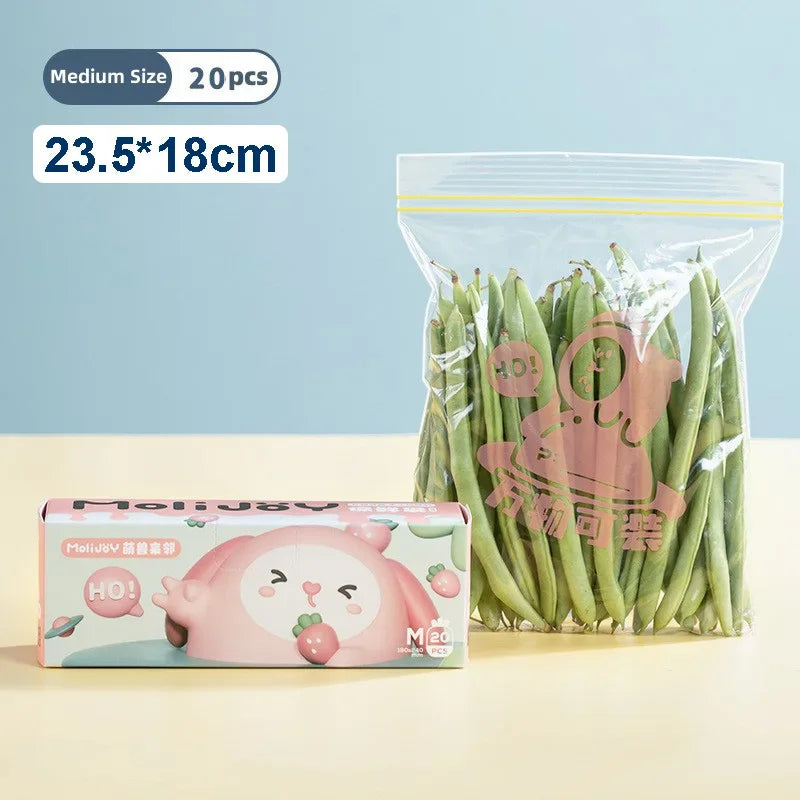Reusable Zip Lock Bag Food Grade Transparent Storage Bag Refrigerator Fresh-keeping Bag Food Sealed Fruit Food Freezing Special