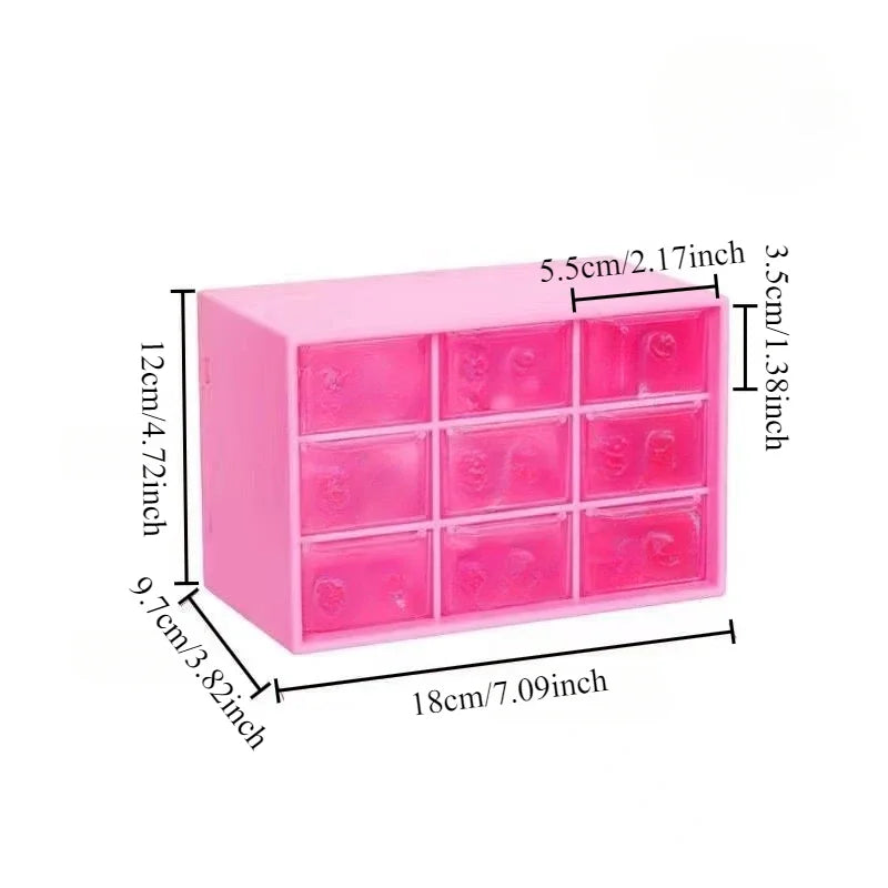 Transparent Small Drawer 9 Grids Desktop Storage Boxes Organizer Partitioned Student Desk Wall-mounted Sundries Storage Box Cute