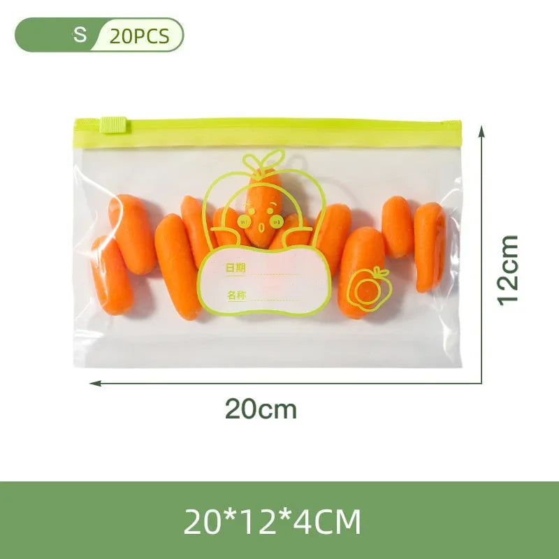 Reusable Zip Lock Bag Food Grade Transparent Storage Bag Refrigerator Fresh-keeping Bag Food Sealed Fruit Food Freezing Special