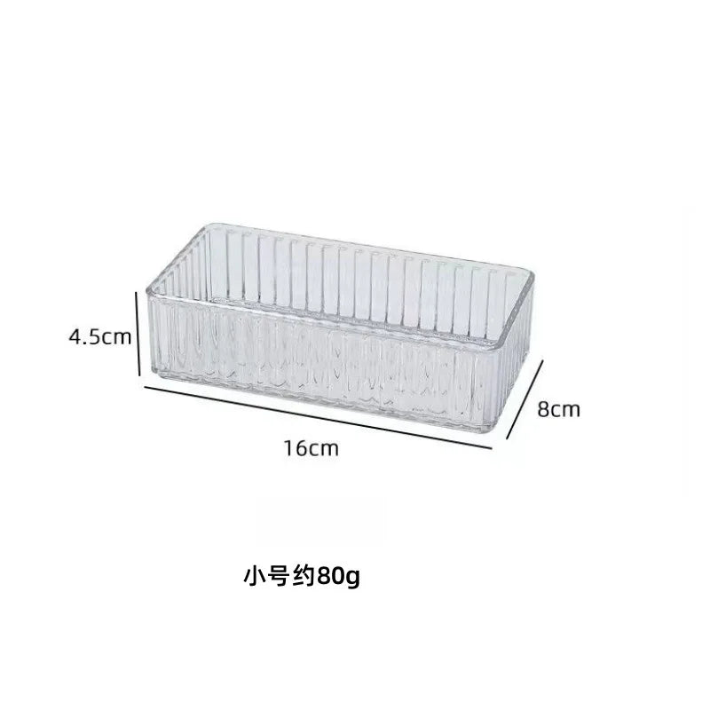 Stackable Acrylic Drawer Organizer - Adjustable Divider Trays for Cosmetics, Modular Makeup Storage Box