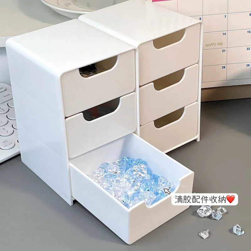 White Makeup Vanity Storage Box for Jewelry Organizer Wall Mounted Cosmetic Display Shelf Dressing Table Organization