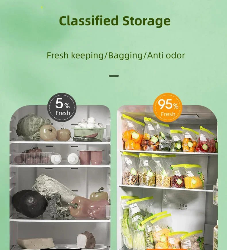 Reusable Zip Lock Bag Food Grade Transparent Storage Bag Refrigerator Fresh-keeping Bag Food Sealed Fruit Food Freezing Special