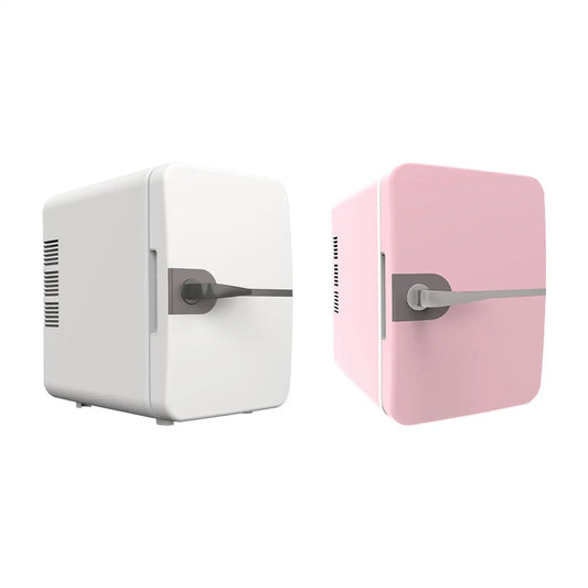 6L Mini Fridge Freestanding Beverage Refrigerator Cooler Adjustable Temperature USB Plug for Livingroom Dorm Bedroom Desktop
