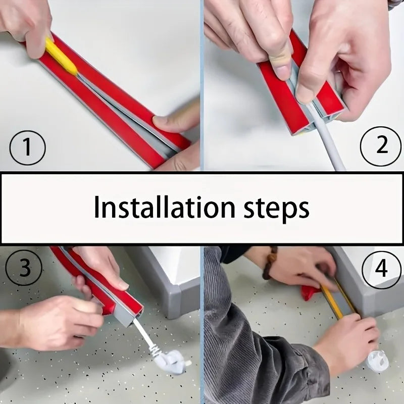 1Pc 1/3Meter Cord Management Channel,Invisible Decorative Wire Cover, Anti-Step Protector, Adhesive Soft Cable Raceway with Cap