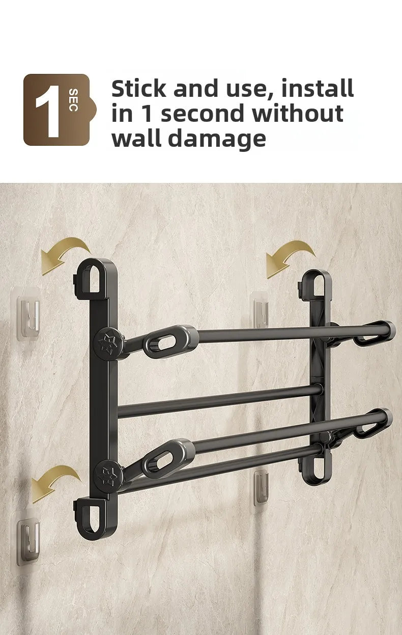 Multi-Functional Wall-Mounted Batoom oe Ra Foldable Metal Storage Organizer for Toiletries And Footwear behind Door