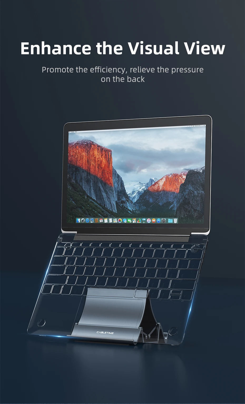 CABLETIME Vertical Laptop Stand Desktop Gravity Holder Notebook Support For MacBook Pro Air Surface HP Dell   iPad Tablet Stand