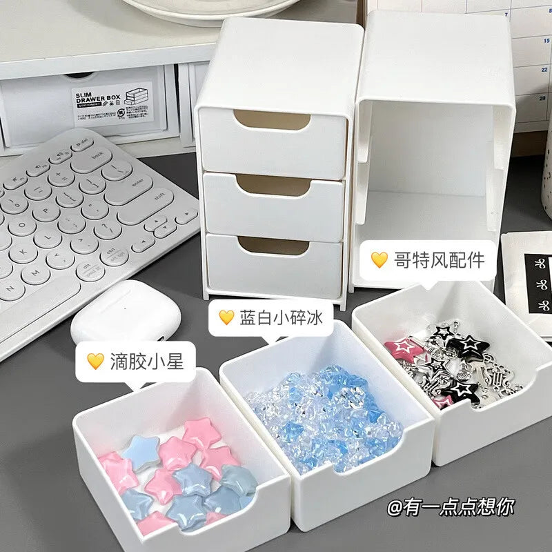 White Makeup Vanity Storage Box for Jewelry Organizer Wall Mounted Cosmetic Display Shelf Dressing Table Organization